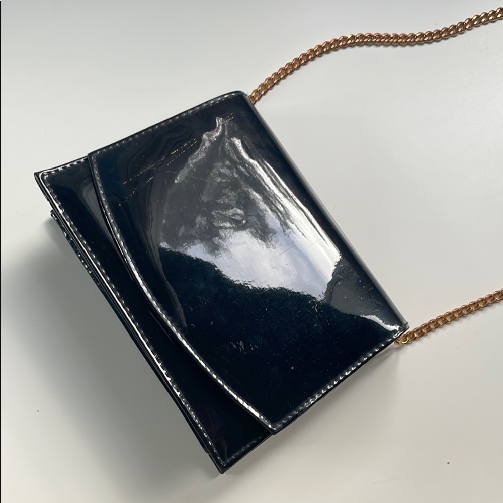 Black & gold leather purse